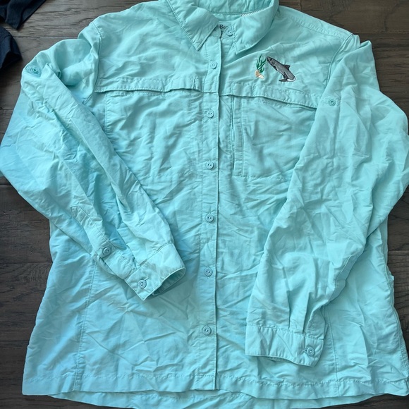 L.L. Bean Jackets & Blazers - L.L. Bean Light Aqua Lightweight Fishing Jacket